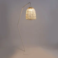 Buiten vloerlamp wit incl. LED IP54 oplaadbaar met afstandsbediening - Santorini