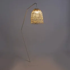 Buiten vloerlamp wit incl. LED IP54 oplaadbaar met afstandsbediening - Santorini