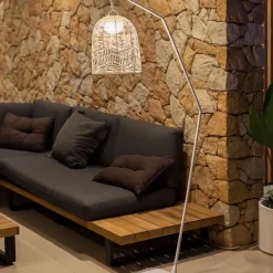 Buiten vloerlamp wit incl. LED IP54 oplaadbaar met afstandsbediening - Santorini