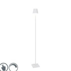 Buiten vloerlamp wit incl. LED met touch dimmer oplaadbaar - Janet