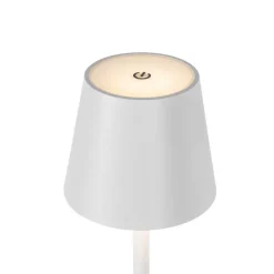 Buiten vloerlamp wit incl. LED met touch dimmer oplaadbaar - Janet