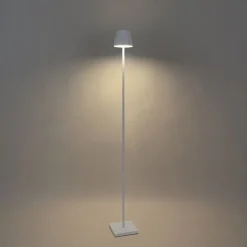 Buiten vloerlamp wit incl. LED met touch dimmer oplaadbaar - Janet