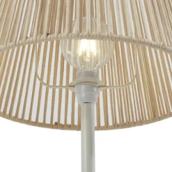 Buiten vloerlamp wit met kap beige touw IP44 - Virginia Jayla