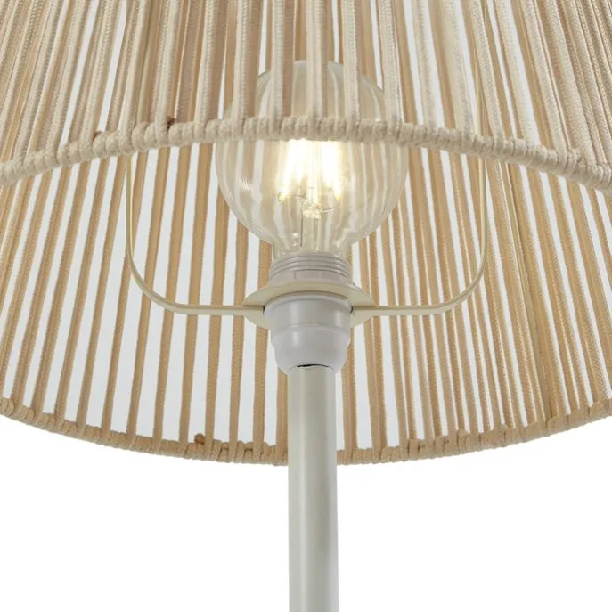 Buiten vloerlamp wit met kap beige touw IP44 - Virginia Jayla