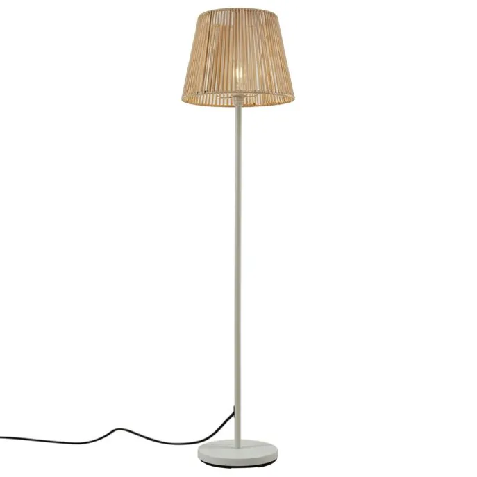 Buiten vloerlamp wit met kap beige touw IP44 - Virginia Jayla