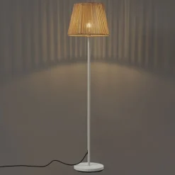 Buiten vloerlamp wit met kap beige touw IP44 - Virginia Jayla