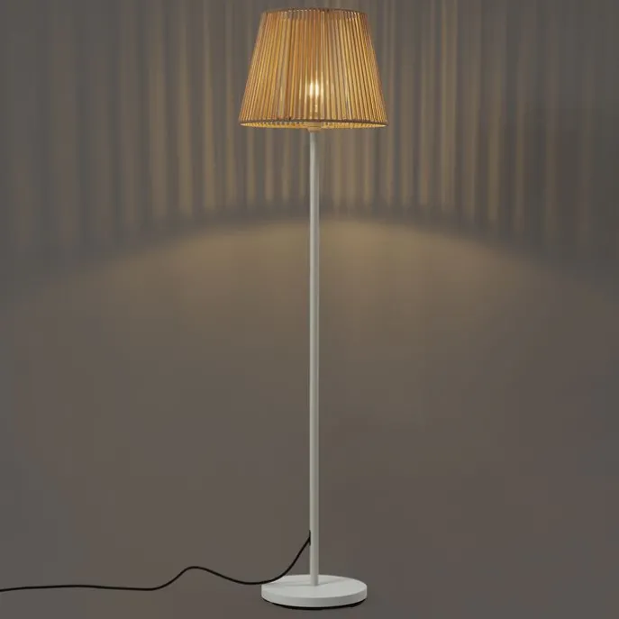 Buiten vloerlamp wit met kap beige touw IP44 - Virginia Jayla