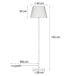 Buiten vloerlamp wit met kap groen touw IP44 / IP54 - Virginia Jayla