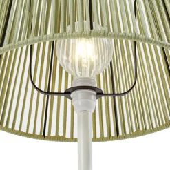 Buiten vloerlamp wit met kap groen touw IP44 / IP54 - Virginia Jayla
