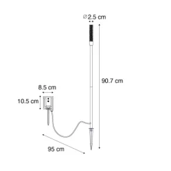 Buiten vloerlamp zwart incl. LED oplaadbaar en solar - Barry