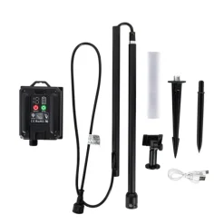 Buiten vloerlamp zwart incl. LED oplaadbaar en solar - Barry