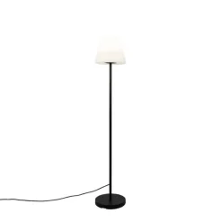 Buiten vloerlamp zwart met witte kap IP65 25 cm - Virginia