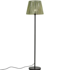 Buiten vloerlamp zwart met kap groen touw IP44 - Virginia Jayla