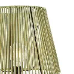 Buiten vloerlamp zwart met kap groen touw IP44 - Virginia Jayla