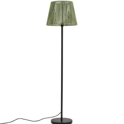 Buiten vloerlamp zwart met kap groen touw IP44 - Virginia Jayla