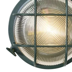 Buiten wand- en plafondlamp donker groen rond IP44 - Noutica