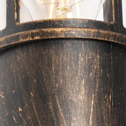 Buiten wandlamp antiek goud IP54 met bewegingssensor - Kiki