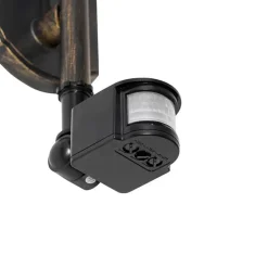 Buiten wandlamp antiek goud IP44 incl. bewegingsmelder - Daphne