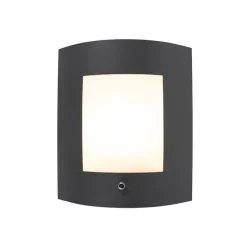 Buiten wandlamp antraciet IP44 schemersensor - Emmerald