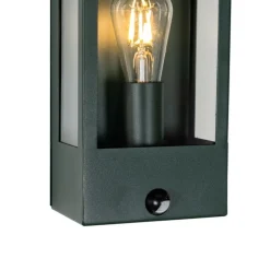 Buiten wandlamp donker groen met bewegingsmelder IP44 - Rotterdam