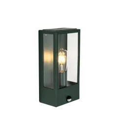 Buiten wandlamp donker groen met bewegingsmelder IP44 - Rotterdam