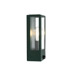 Buiten wandlamp donker groen met bewegingsmelder IP44 - Rotterdam