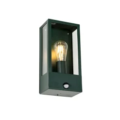 Buiten wandlamp donker groen met bewegingsmelder IP44 - Rotterdam