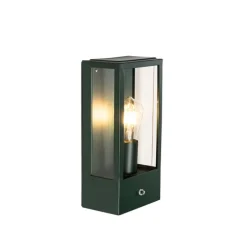 Buiten wandlamp donker groen met schemersensor IP44 - Rotterdam