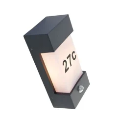 Buiten wandlamp donkergrijs IP44 bewegingssensor - Tide