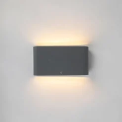 Buiten wandlamp donkergrijs 17,5 cm incl. LED IP65 - Batt