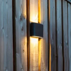 Buiten wandlamp donkergrijs 17,5 cm incl. LED IP65 - Batt