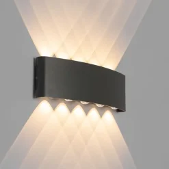 Buiten wandlamp donkergrijs incl. LED 10-lichts IP54 - Silly
