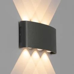 Buiten wandlamp donkergrijs incl. LED 6-lichts IP54 - Silly