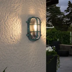 Buiten wandlamp groen ovaal IP44 - Noutica