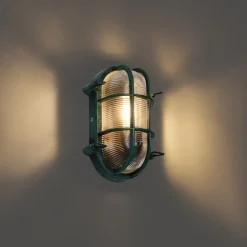 Buiten wandlamp groen ovaal IP44 - Noutica