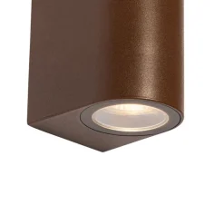 Buiten wandlamp roestbruin kunststof ovaal 2-lichts - Baleno
