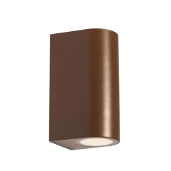 Buiten wandlamp roestbruin kunststof ovaal 2-lichts - Baleno