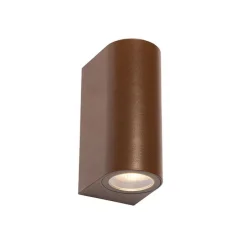Buiten wandlamp roestbruin kunststof ovaal 2-lichts - Baleno