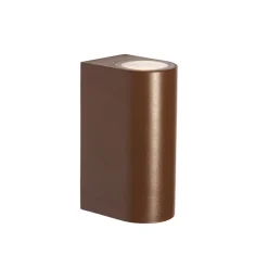 Buiten wandlamp roestbruin kunststof ovaal 2-lichts - Baleno