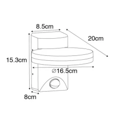 Buiten wandlamp roestbruin incl. LED IP54 bewegingssensor - Esmee