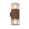 Buiten wandlamp roestbruin met smoke kap 2-lichts IP44 - Denmark