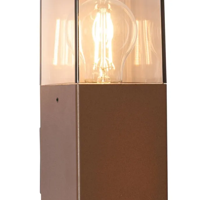 Buiten wandlamp roestbruin met smoke kap 2-lichts IP44 - Denmark