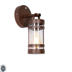 Buiten wandlamp roestbruin IP44 met schemersensor - Ruben