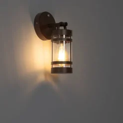 Buiten wandlamp roestbruin IP44 met schemersensor - Ruben