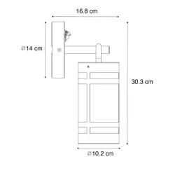 Buiten wandlamp roestbruin IP44 met bewegingssensor - Ruben