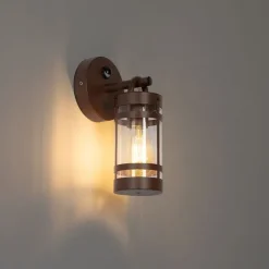 Buiten wandlamp roestbruin IP44 met bewegingssensor - Ruben