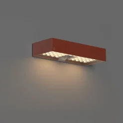 Buiten wandlamp rood met dimlicht en sensor op solar - Kayo