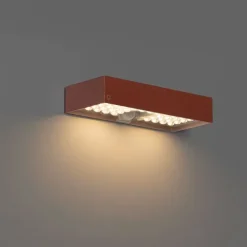 Buiten wandlamp rood met dimlicht en sensor op solar - Kayo
