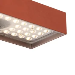 Buiten wandlamp rood met dimlicht en sensor op solar - Kayo