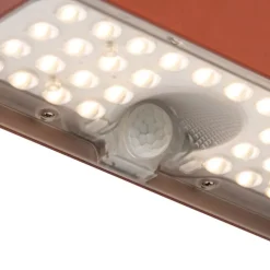 Buiten wandlamp rood met dimlicht en sensor op solar - Kayo
